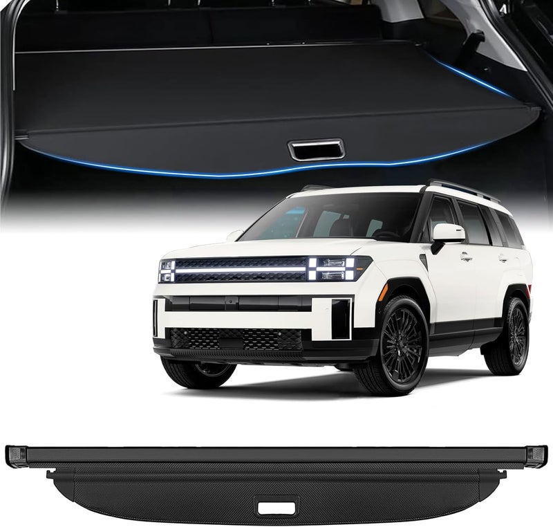 AUXKO Retractable Cargo Cover for Hyundai Santa Fe 2026 2025, Trunk Cover Luggage Security Shade Cover for 2026-2024 Hyundai Santa Fe Shielding Shade Anti-Peeping Luggage Privacy Screen, Carbon Fiber - Image 1